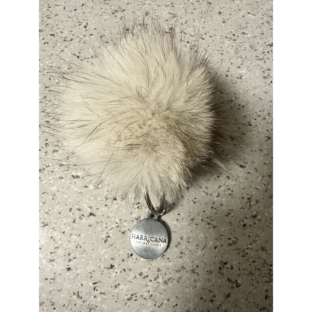 HARRICANA Par Mariouche Pompon Key Chain Upcycled Norwegian Fur EcoLux Bag Charm
